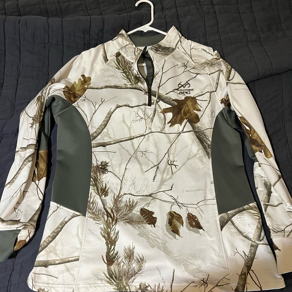 Realtree Camo Pullover with Zip Collar